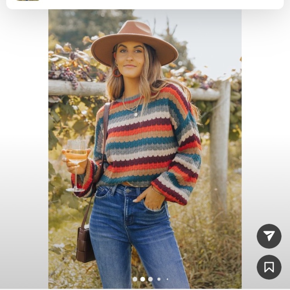 Vici NWT Multicolor Striped Sweater Size Large